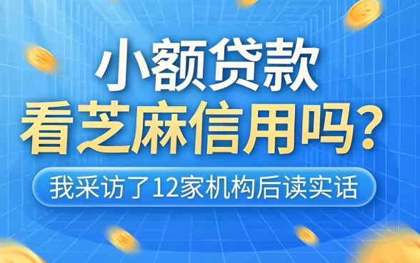 小额贷款看芝麻信用吗？我采访了12家机构后说实话