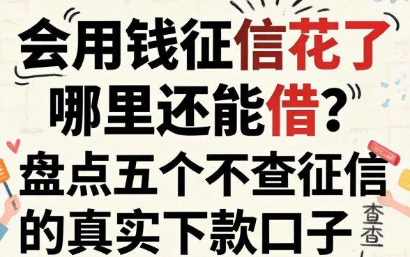 急用钱征信花了哪里还能借?盘点五个不查征信的真实下款口子