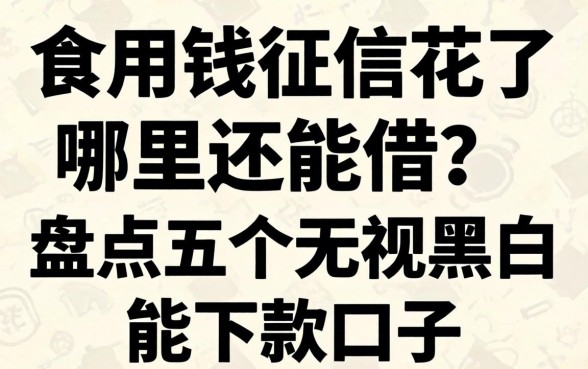 急用钱征信花了哪里还能借？盘点五个无视黑白能下款的口子