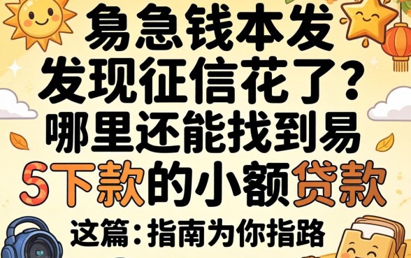 急需用钱却发现征信花了？哪里还能找到易下款的小额贷款？这篇指南为你指路