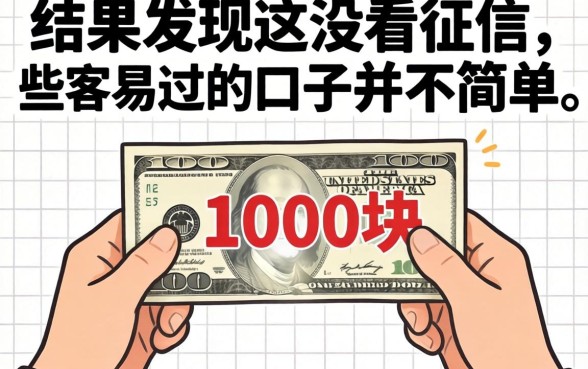 我借了1000块没看征信,结果发现这些容易过的口子并不简单