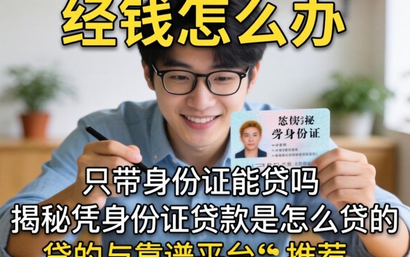 急需用钱怎么办？只带身份证能贷吗？揭秘凭身份证贷款是怎么贷的与靠谱平台推荐