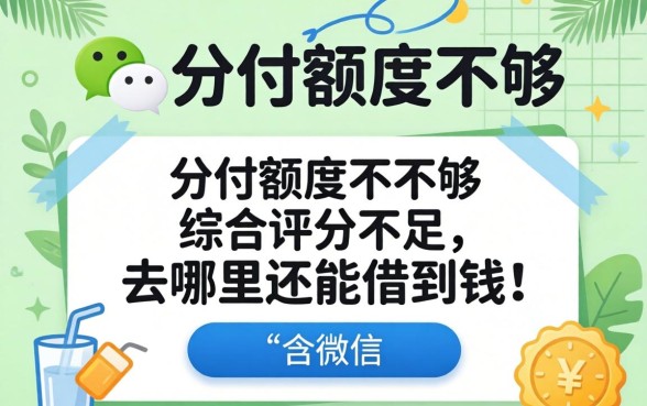 微信分付额度不够,综合评分不足去哪里还能借到钱