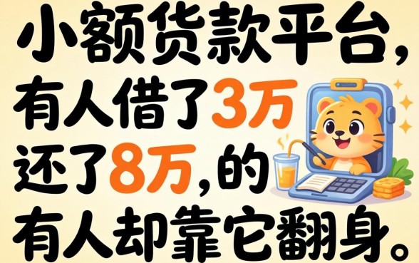 小额贷款平台2026:有人借了3万还了8万,有人却靠它翻身