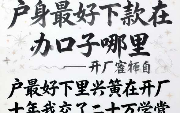 纯白户最好下款的口子在哪？开厂十年我交了二十万学费