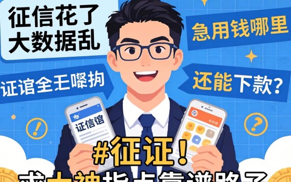 征信花了大数据乱,急用钱哪里还能下款?求大神指点靠谱路子!