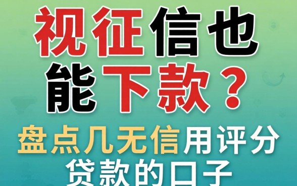 无视征信也能下款？盘点几个无需信用评分贷款的口子