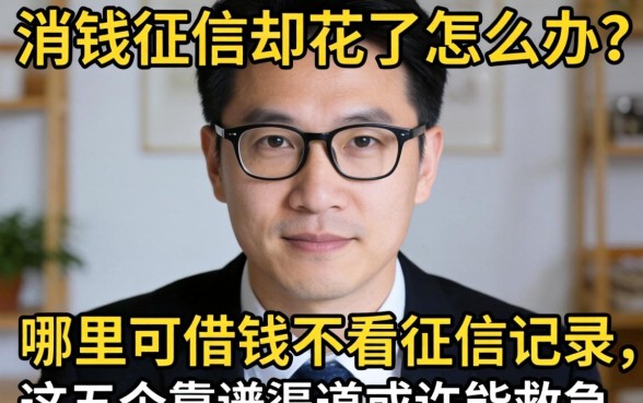 急需用钱征信却花了怎么办？哪里可借钱不看征信记录，这五个靠谱渠道或许能救急