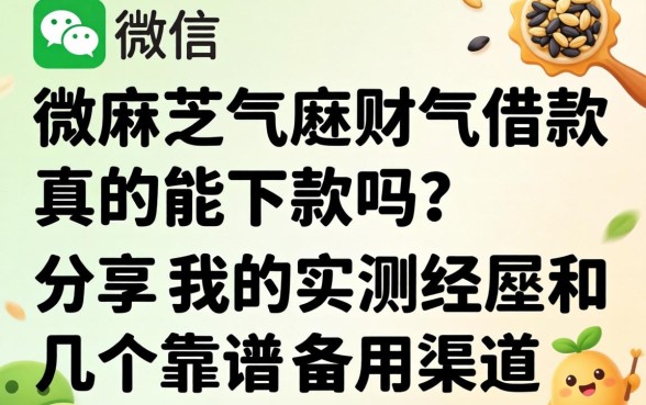微信芝麻财气借款真的能下款吗?分享我的实测经历和几个靠谱备用渠道