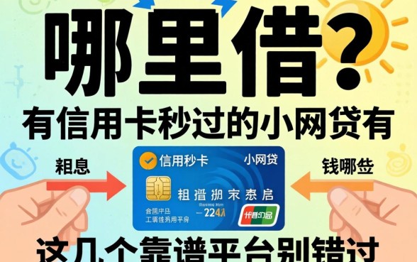 急需用钱哪里借？有信用卡秒过的小网贷有哪些？这几个靠谱平台别错过