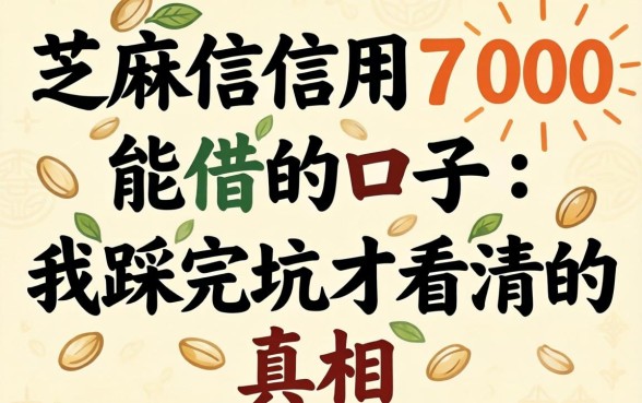 芝麻信用700能借的口子:我踩完坑才看清的真相