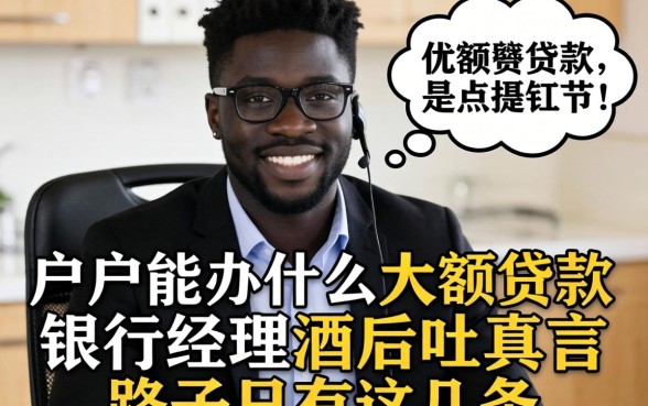 黑户能办什么大额贷款？银行经理酒后吐真言，路子只有这几条