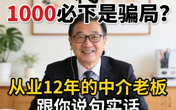 贷款1000必下是骗局?从业12年的中介老板跟你说句实话