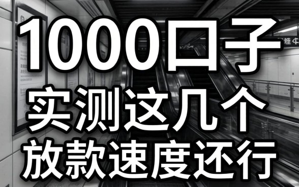 无视黑白1000口子：实测这几个放款速度还行