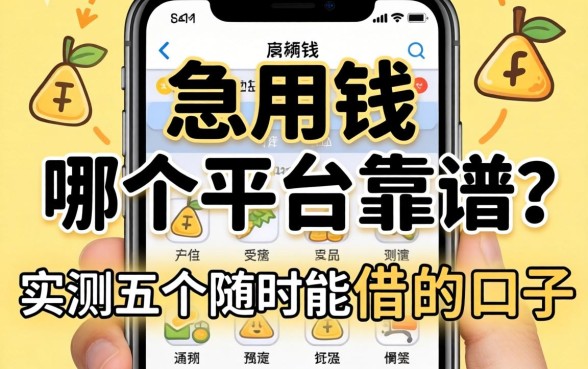 手机上急用钱哪个平台靠谱?实测五个随时能借的口子分享