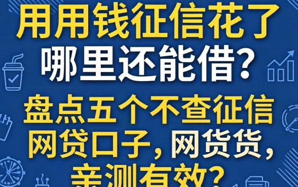 急用钱征信花了哪里还能借?盘点五个不查征信的网贷口子,亲测有效!