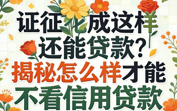 征信花成这样还能贷款?揭秘怎么样才能不看信用贷款