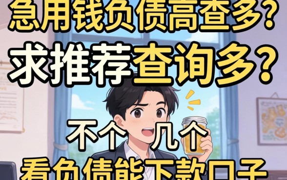 急用钱但负债高查询多?求推荐几个不看负债能下款的口子!