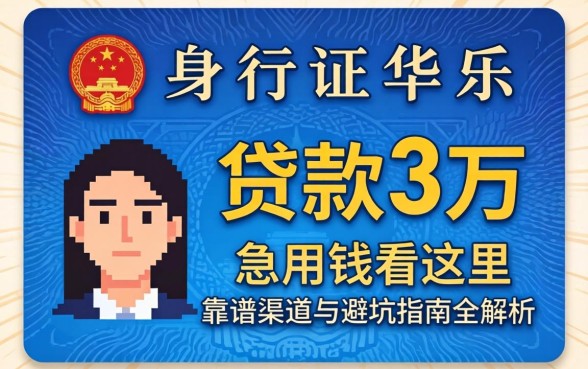 身份证怎么贷款3万？急用钱看这里，靠谱渠道与避坑指南全解析