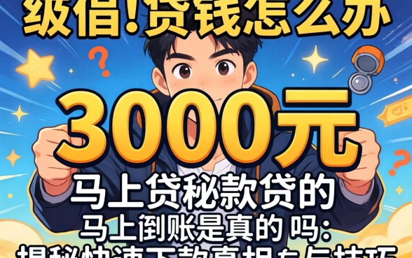 急需用钱怎么办?3000元贷款马上到账是真的吗?揭秘快速下款的真相与技巧