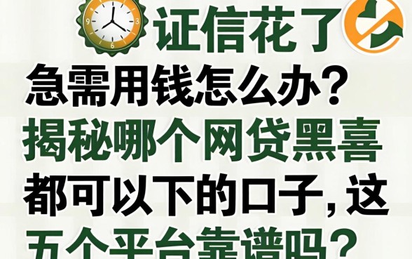 征信花了急需用钱怎么办？揭秘哪个网贷黑户都可以下的口子，这五个平台靠谱吗？