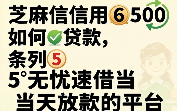 芝麻信用650如何贷款，条列5个无忧速借当天放款的平台