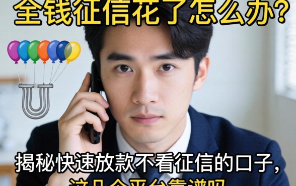 急需用钱征信花了怎么办?揭秘快速放款不看征信的口子,这几个平台靠谱吗?
