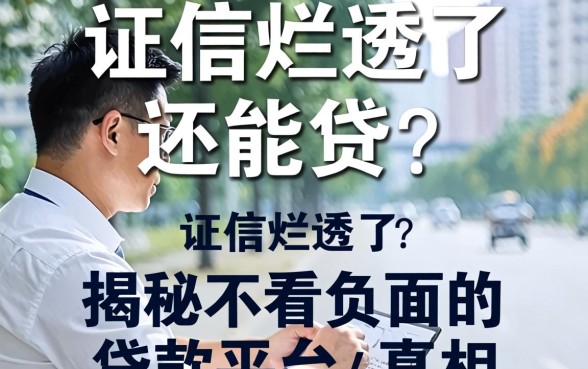 征信烂透了还能贷？揭秘不看负面的贷款平台真相