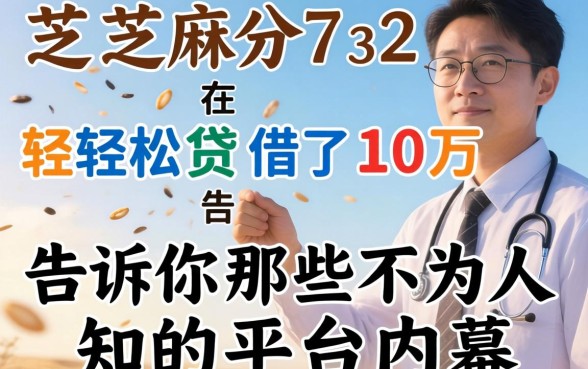 我芝麻分732，在轻松贷借了10万，告诉你那些不为人知的平台内幕