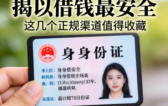 揭秘如何用身份证借钱最安全，这几个正规渠道值得收藏