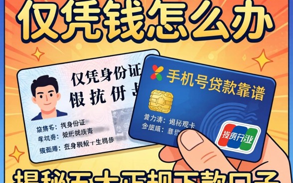 急需用钱怎么办？仅凭身份证银行卡手机号贷款靠谱吗？揭秘五大正规下款口子