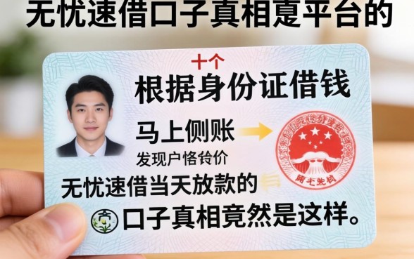 我试了十几个所谓根据身份证借钱马上到账的平台，发现无忧速借当天放款的口子真相竟然是这样