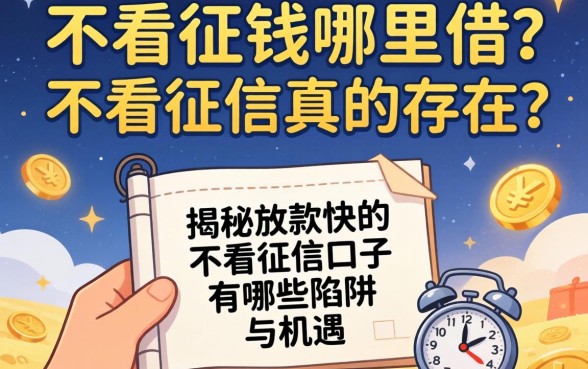 急需用钱哪里借？不看征信真的存在吗？揭秘放款快的不看征信的口子有哪些陷阱与机遇