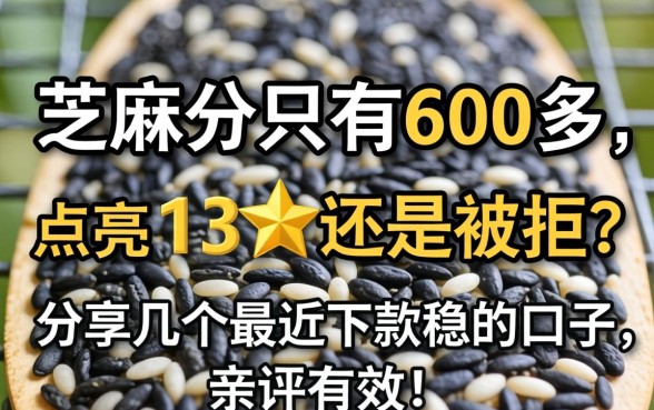 芝麻分只有600多，点亮了13星还是被拒？分享几个最近下款稳的口子，亲测有效！