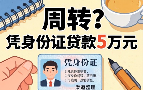 急需周转？凭身份证贷款5万元的渠道整理