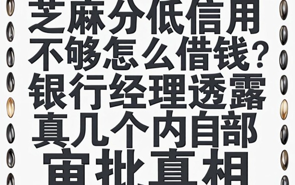 芝麻分低信用不够怎么借钱？银行经理透露几个内部审批真相
