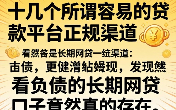 我试了十几个所谓容易的贷款平台正规渠道,发现不看负债的长期网贷口子竟然真的存在