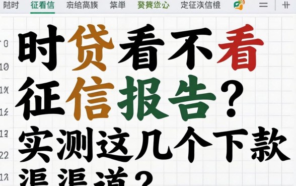 随时贷看不看征信报告？实测这几个下款渠道
