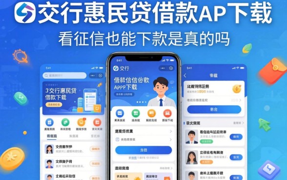 我试了几个像交行惠民贷借款app下载一样方便的平台，发现不看征信也能下款是真的吗