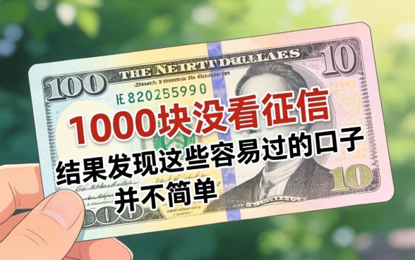 我借了1000块没看征信,结果发现这些容易过的口子并不简单