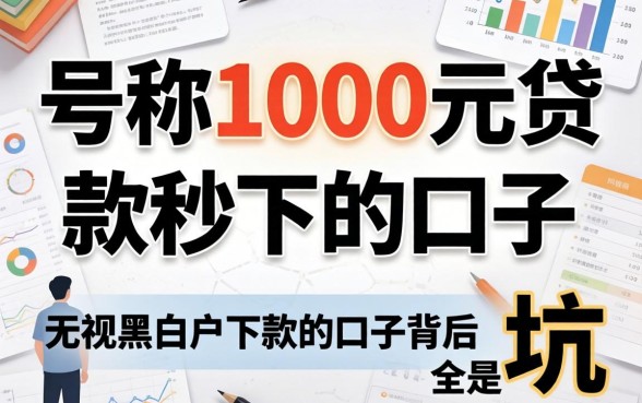 我试了那些号称1000元贷款秒下的口子，发现无视黑白户下款的口子背后全是坑