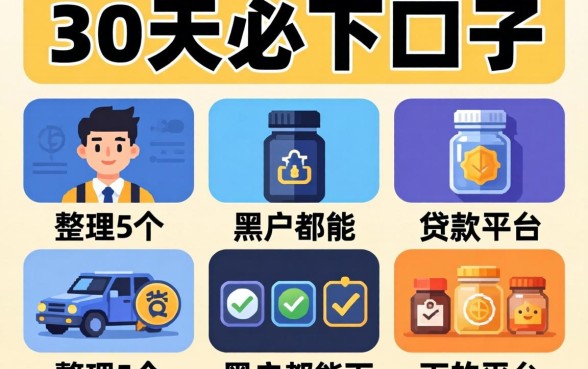 贷款30天必下口子,整理5个黑户都能下的平台