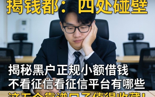 急需用钱却四处碰壁？揭秘黑户正规小额借钱不看征信的平台有哪些，这五个靠谱口子值得收藏！