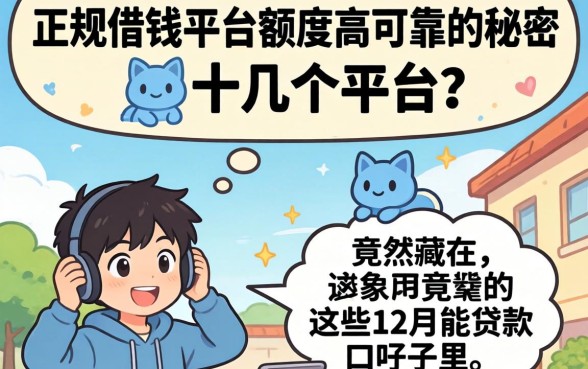 我试了十几个平台，发现正规借钱平台额度高可靠的秘密，竟然藏在这些12月能贷款的口子里