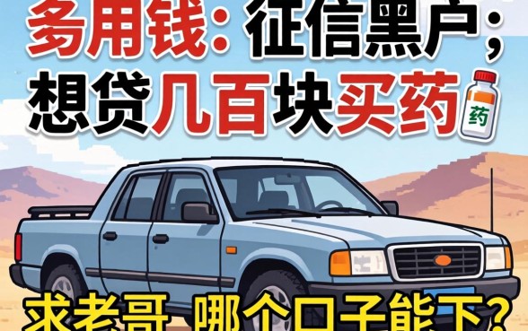 急用钱！征信黑户想贷几百块买药，哪个口子能下？求老哥指点！