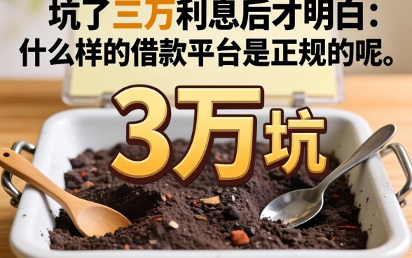 被坑了三万利息后才明白:什么样的借款平台是正规的呢?