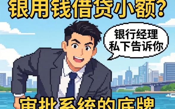急用钱借贷小额？银行经理私下告诉你审批系统的底牌