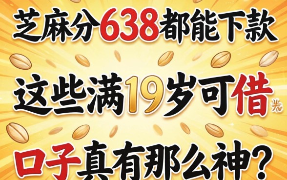 我芝麻分638都能下款，这些满19岁可借的口子真有那么神吗