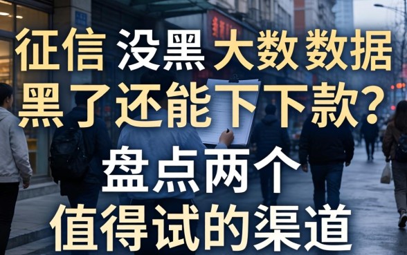 征信没黑大数据黑了还能下款?盘点两个值得试的渠道