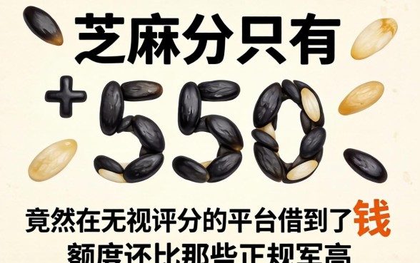 我芝麻分只有550,竟然在无视评分的平台借到了钱,额度还比那些正规军高